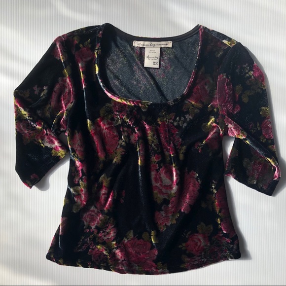 American Rag Velvet Crop Top - Picture 1 of 6